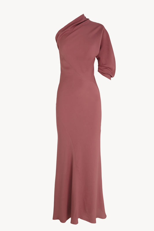 Aldara, vestido de seda asimetrico rosa