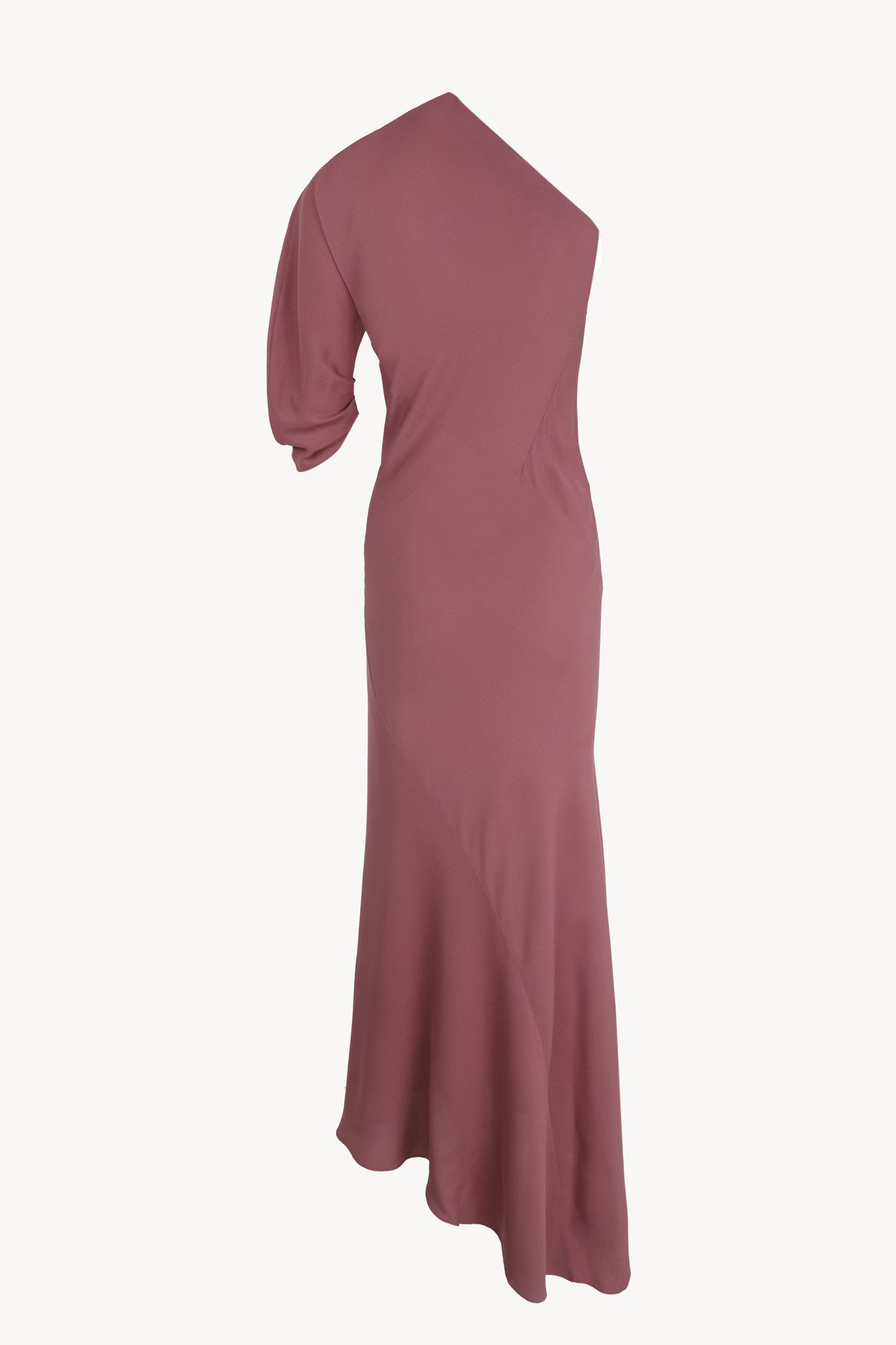 Aldara, vestido de seda asimetrico rosa