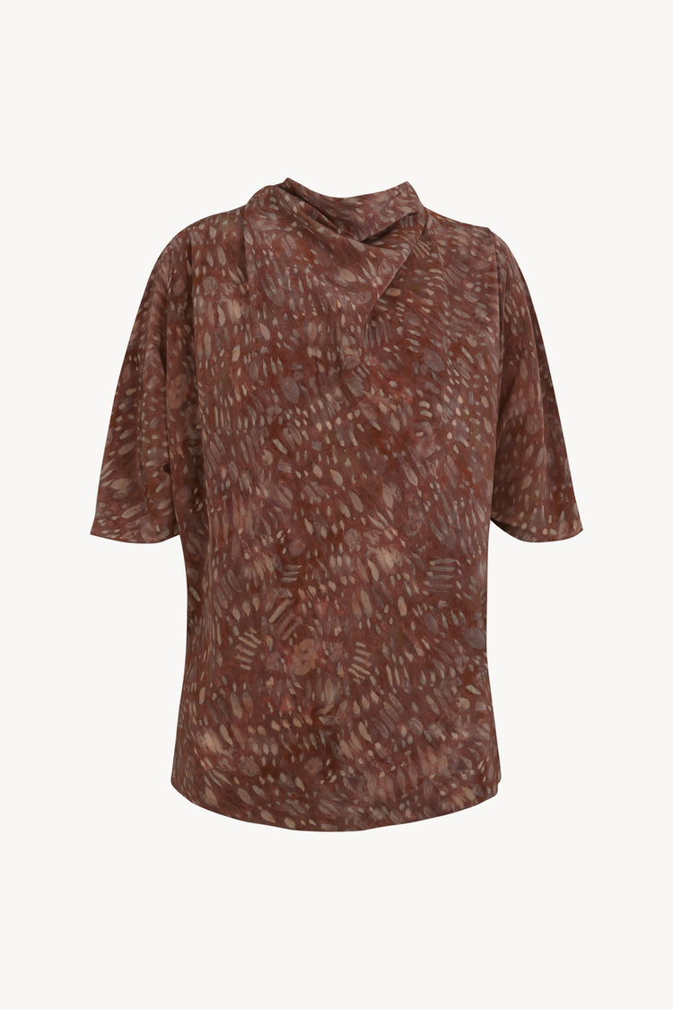 Astrid, top de seda zarela print