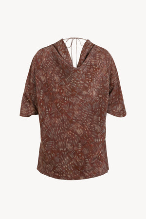 Astrid, top de seda zarela print