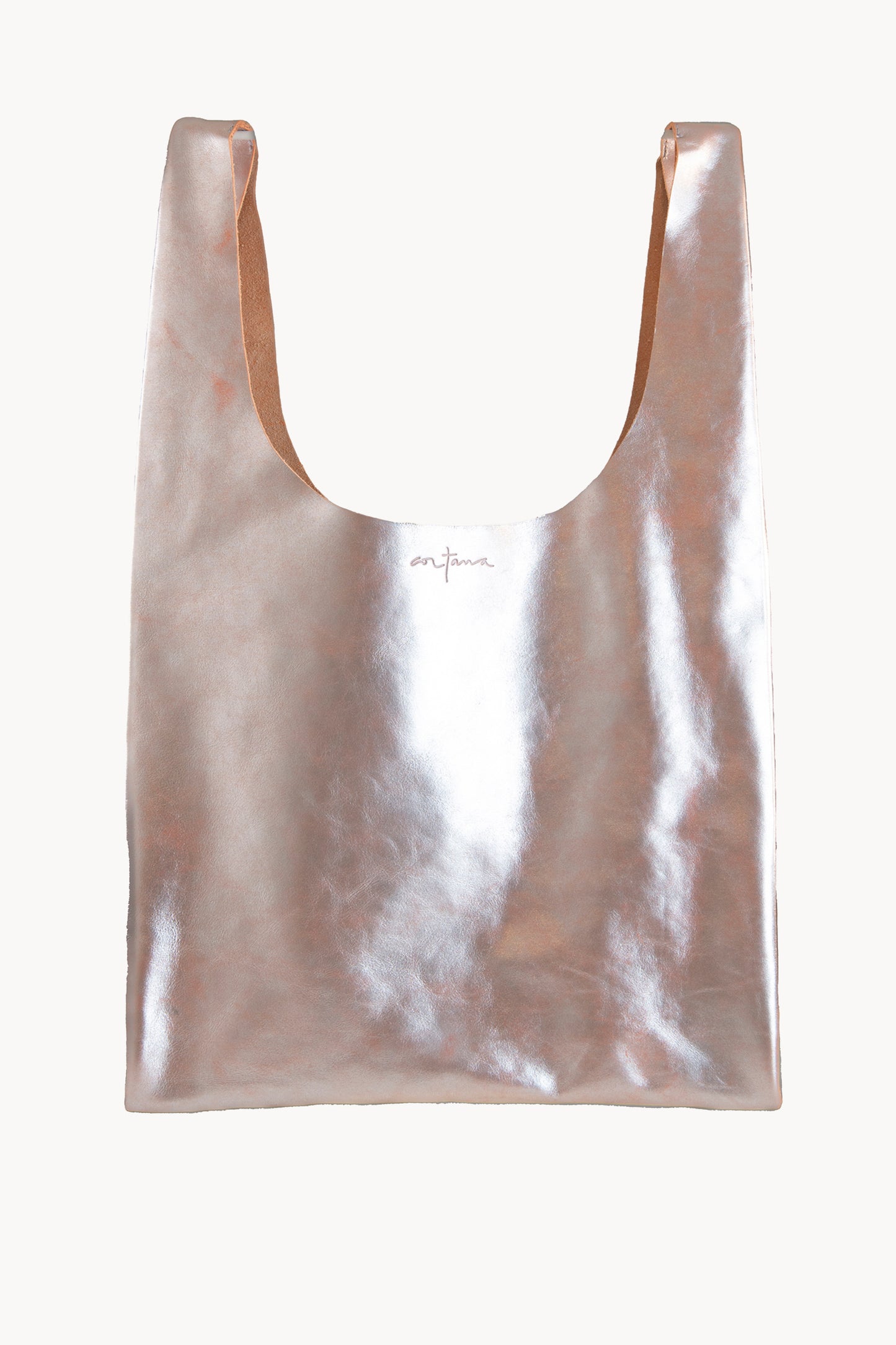 U S, small silver leather bag