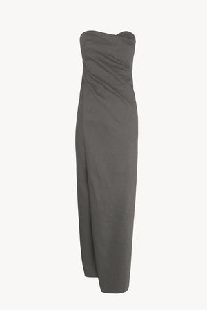 Brenna, vestido palabra de honor gris oscuro