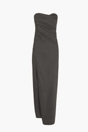 Brenna, dark grey strapless dress