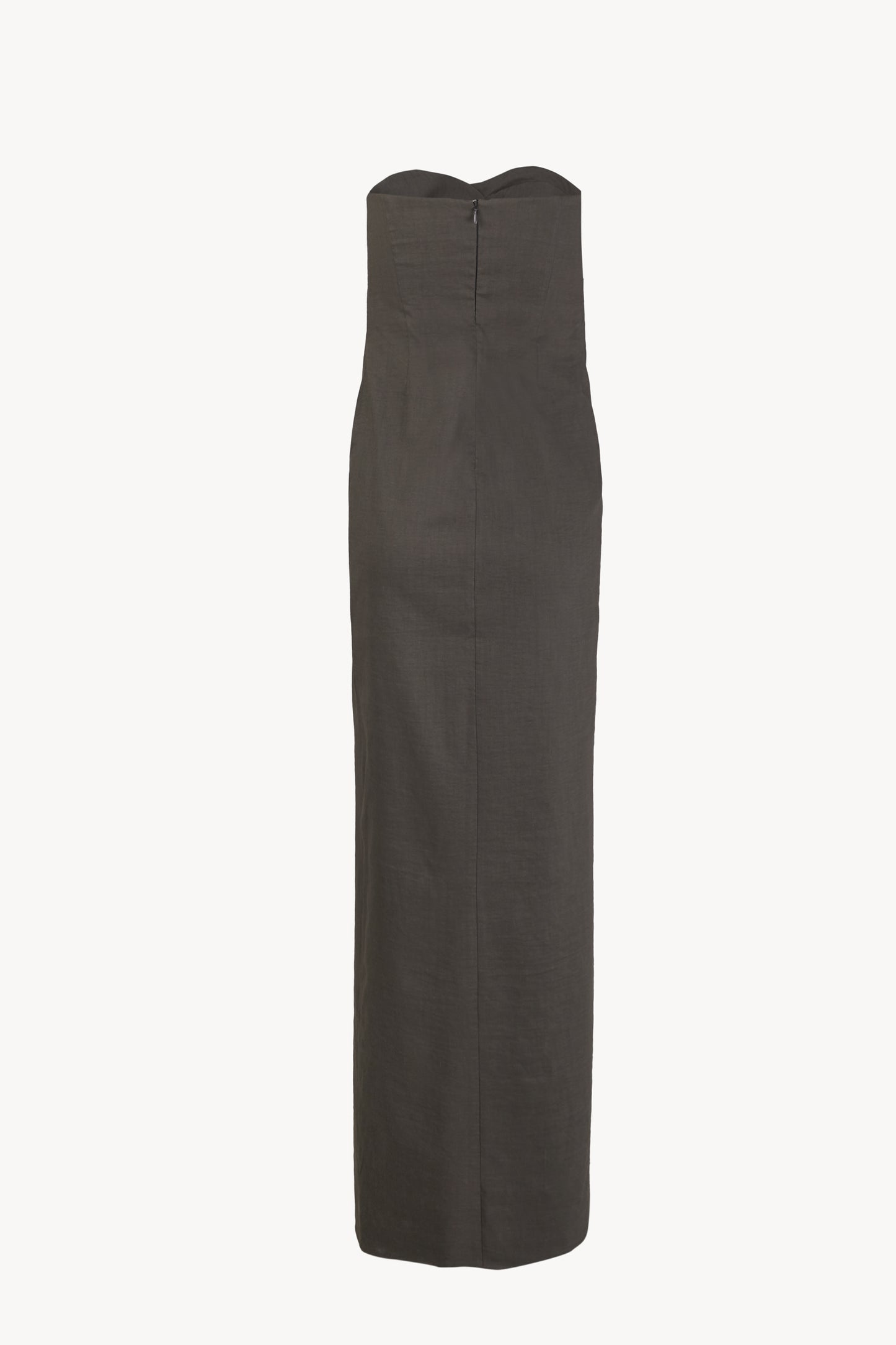 Brenna, dark grey strapless dress