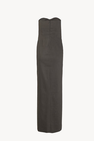 Brenna, dark grey strapless dress