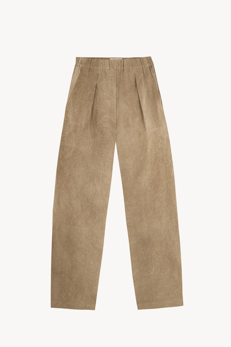 Cassian, pantalon de lino marron claro maltinto