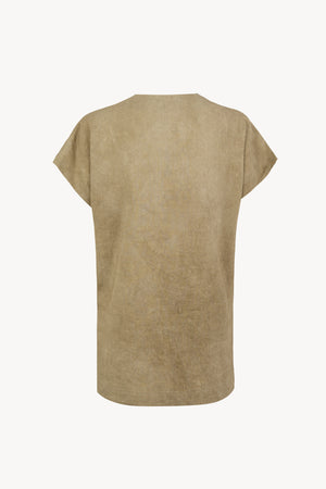 Cassian, top de lino marron claro maltinto