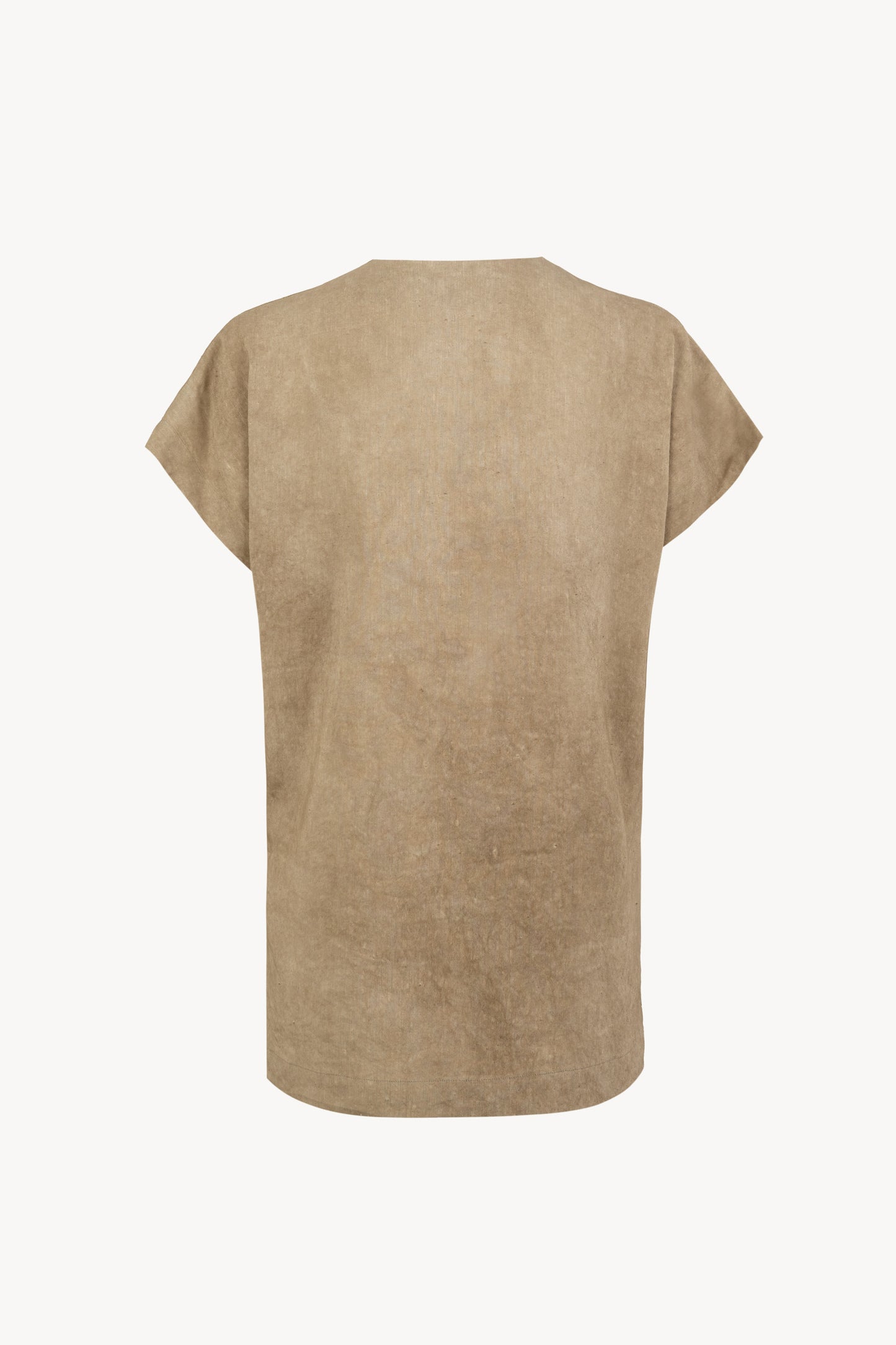 Cassian, top de lino marron claro maltinto