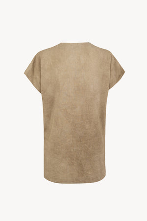 Cassian, top de lino marron claro maltinto