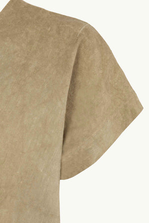 Cassian, top de lino marron claro maltinto