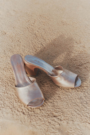 Juno, silver leather mules
