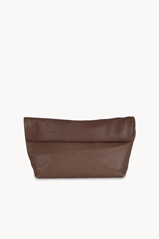 Delhi L, mocha beige leather clutch