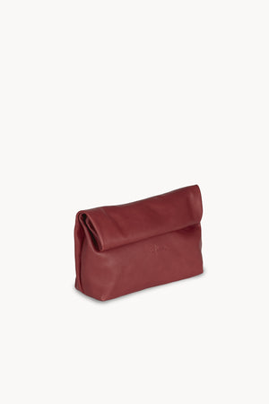 Delhi L, crimson red leather clutch