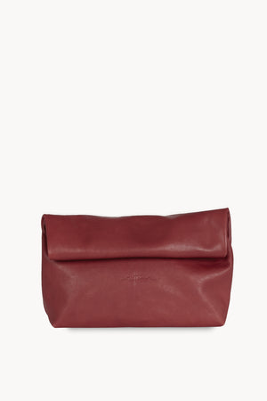Delhi L, clutch grande de cuero rojo carmesi