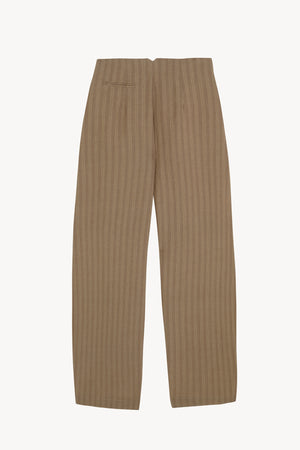 Edith, brown striped jacquard trousers