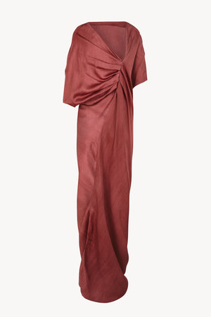 Elea, vestido largo carmesi maltinto