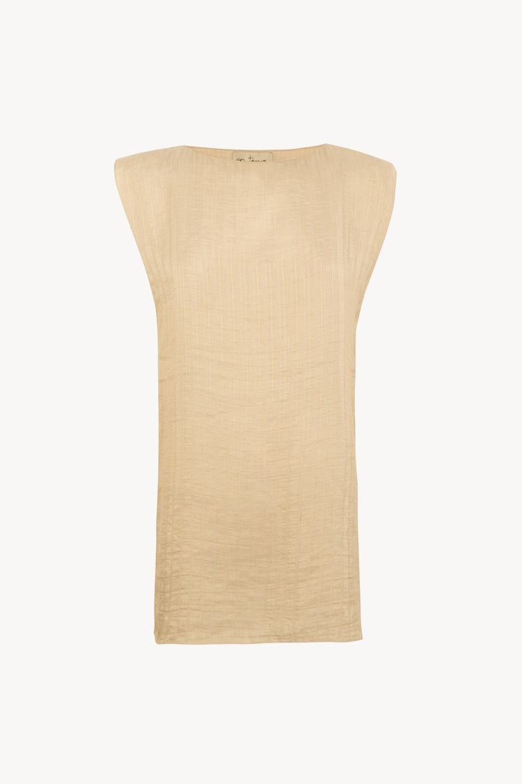 Ellis, top jacquard a rayas beige