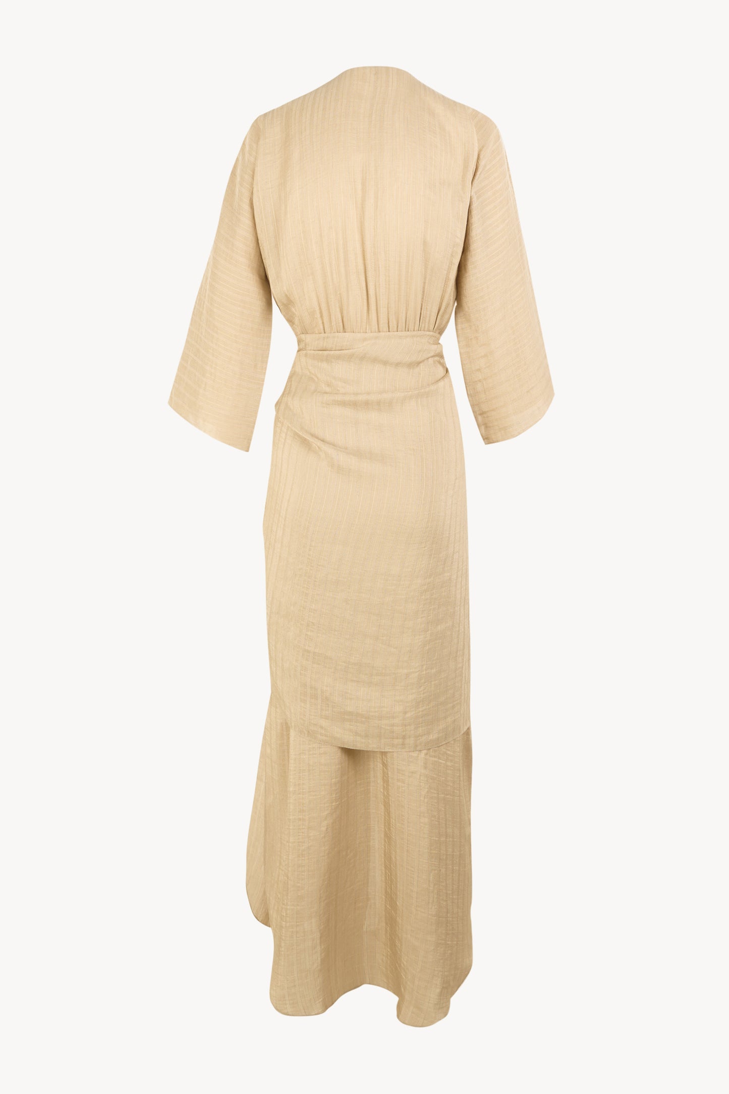 Eloise, vestido jacquard a rayas beige