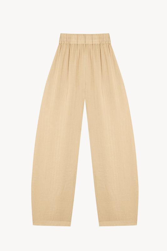 Eloise, pantalon jacquard a rayas beige
