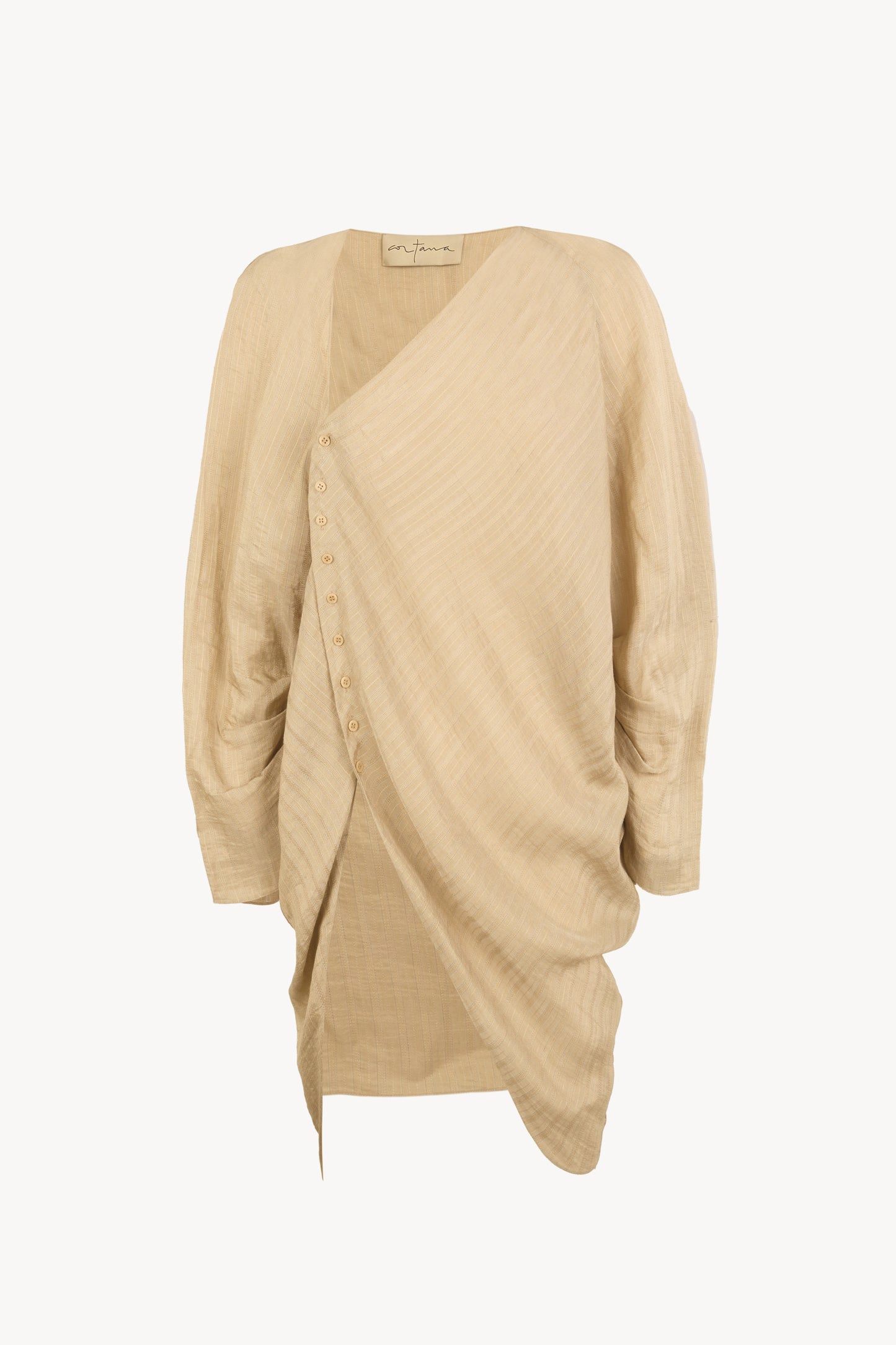 Eloise, blusa jacquard a rayas beige