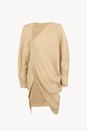 Eloise, blusa jacquard a rayas beige