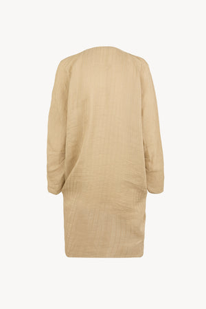 Eloise, beige striped jacquard blouse
