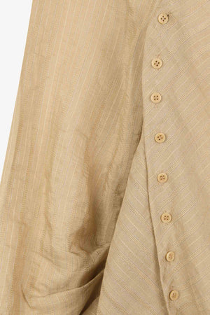 Eloise, beige striped jacquard blouse