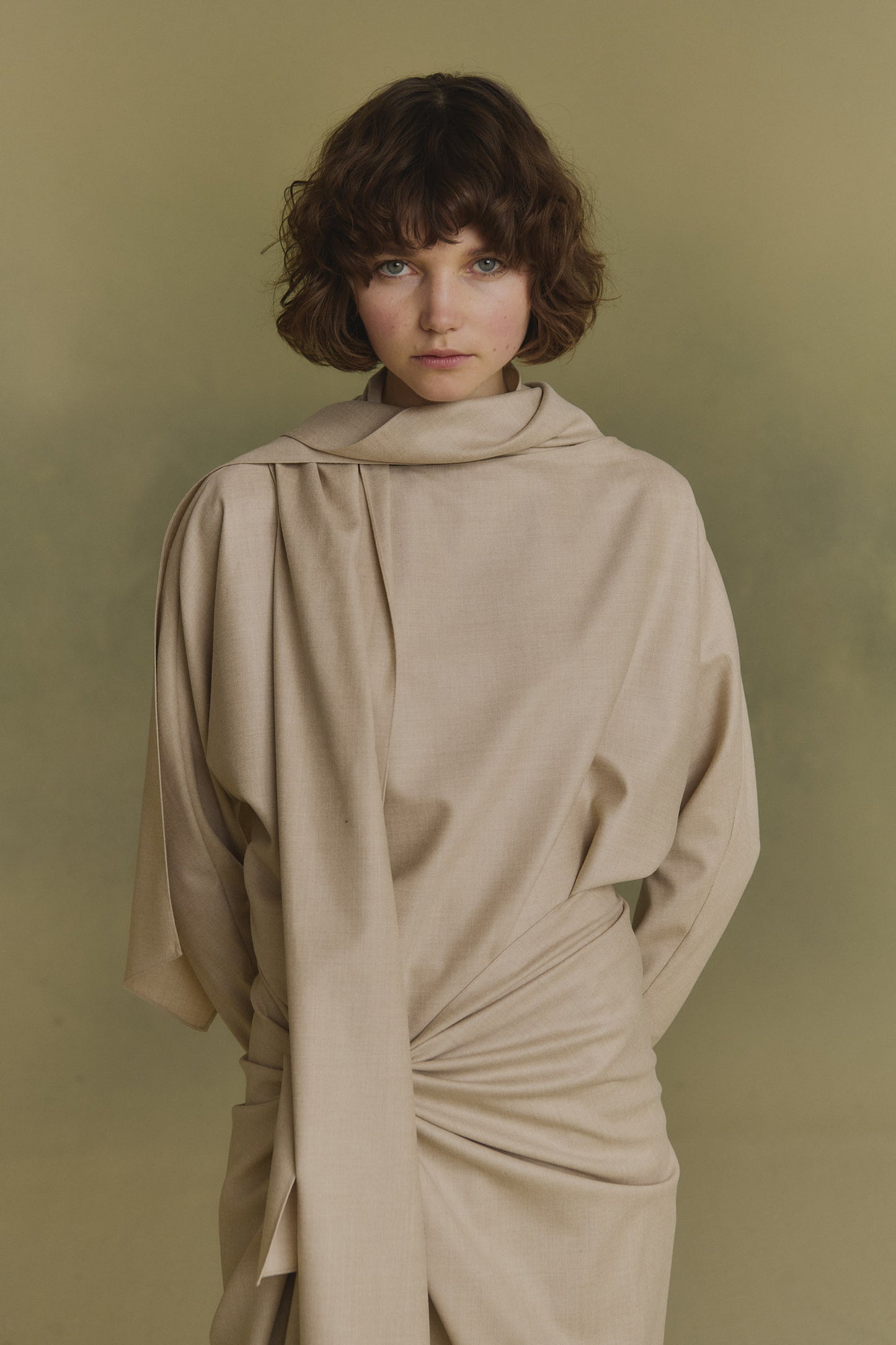 Fabula, beige virgin wool top