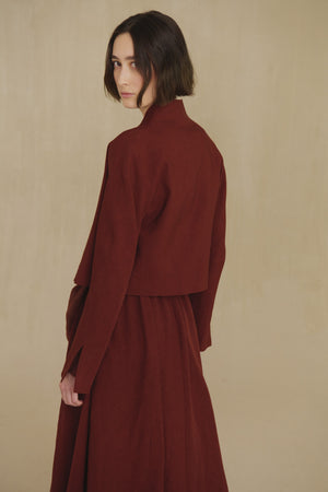 Rodeo, toasted red wool and linen short jacket