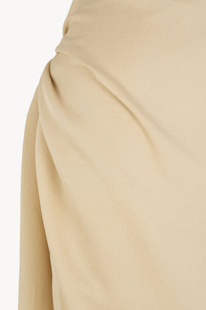 Isolde, falda asimetrica de seda beige