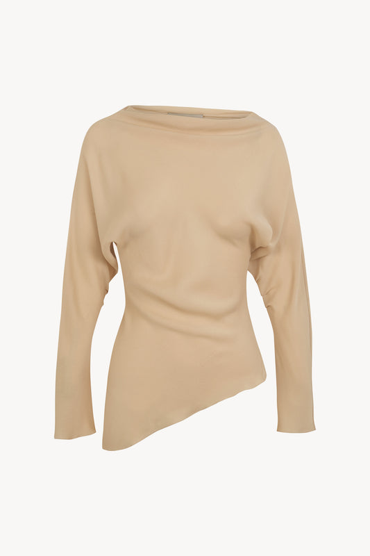 Isolde, top de seda beige