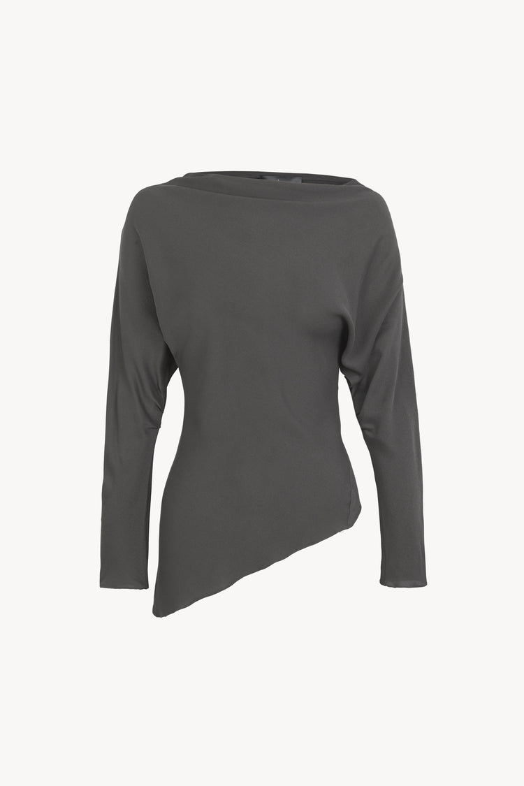 Isolde, dark grey silk top