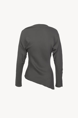 Isolde, top de seda gris oscuro