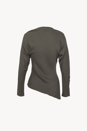 Isolde, top de seda gris oscuro