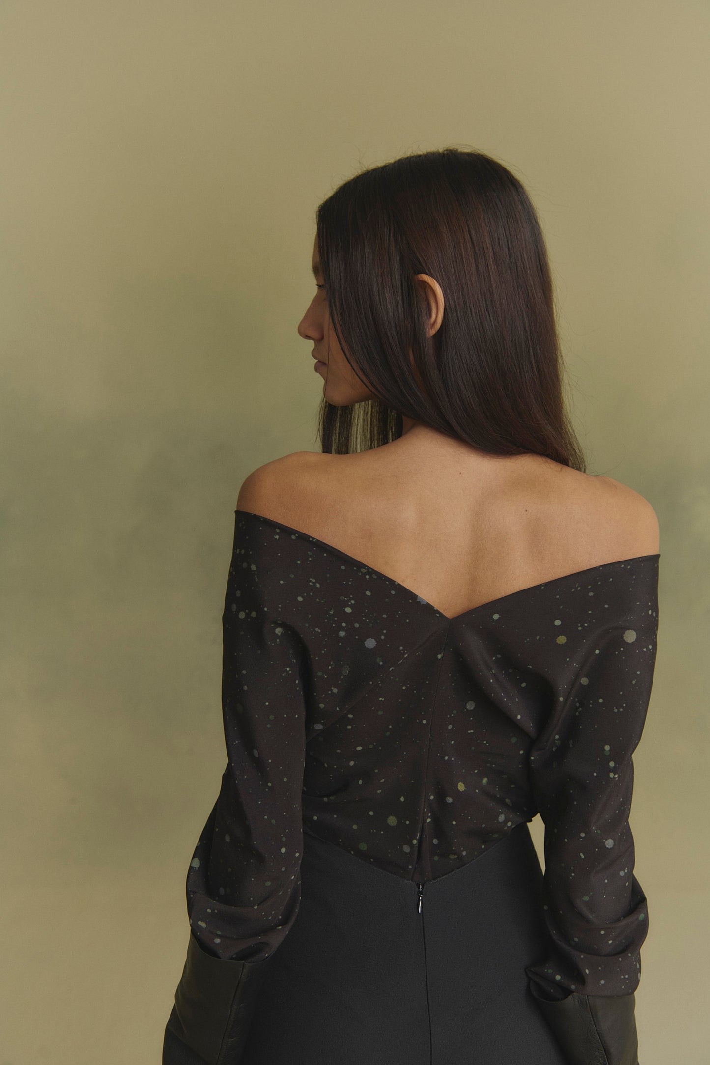 Ever, black high-waisted long skirt