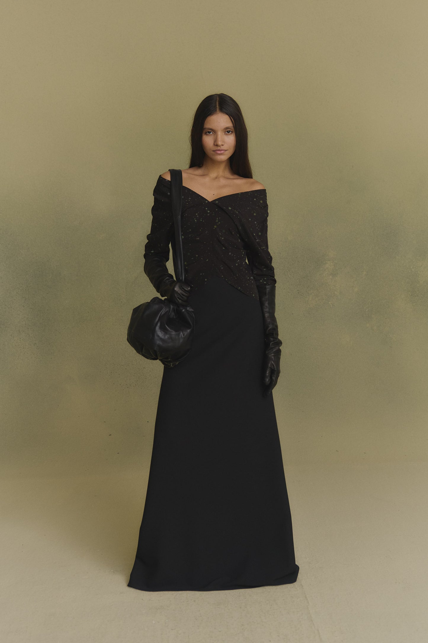 Ever, black high-waisted long skirt