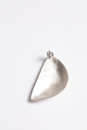 Kuu right, silver triangular earring