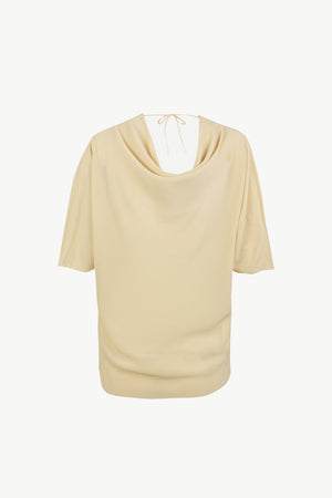 Liv, anise stretch silk top