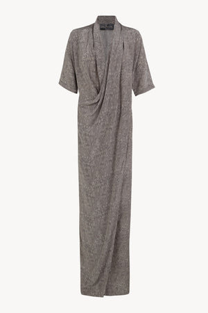 Mali, azima print long silk dress