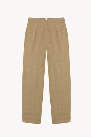 Odel, pantalon de lino y cupro beige oscuro