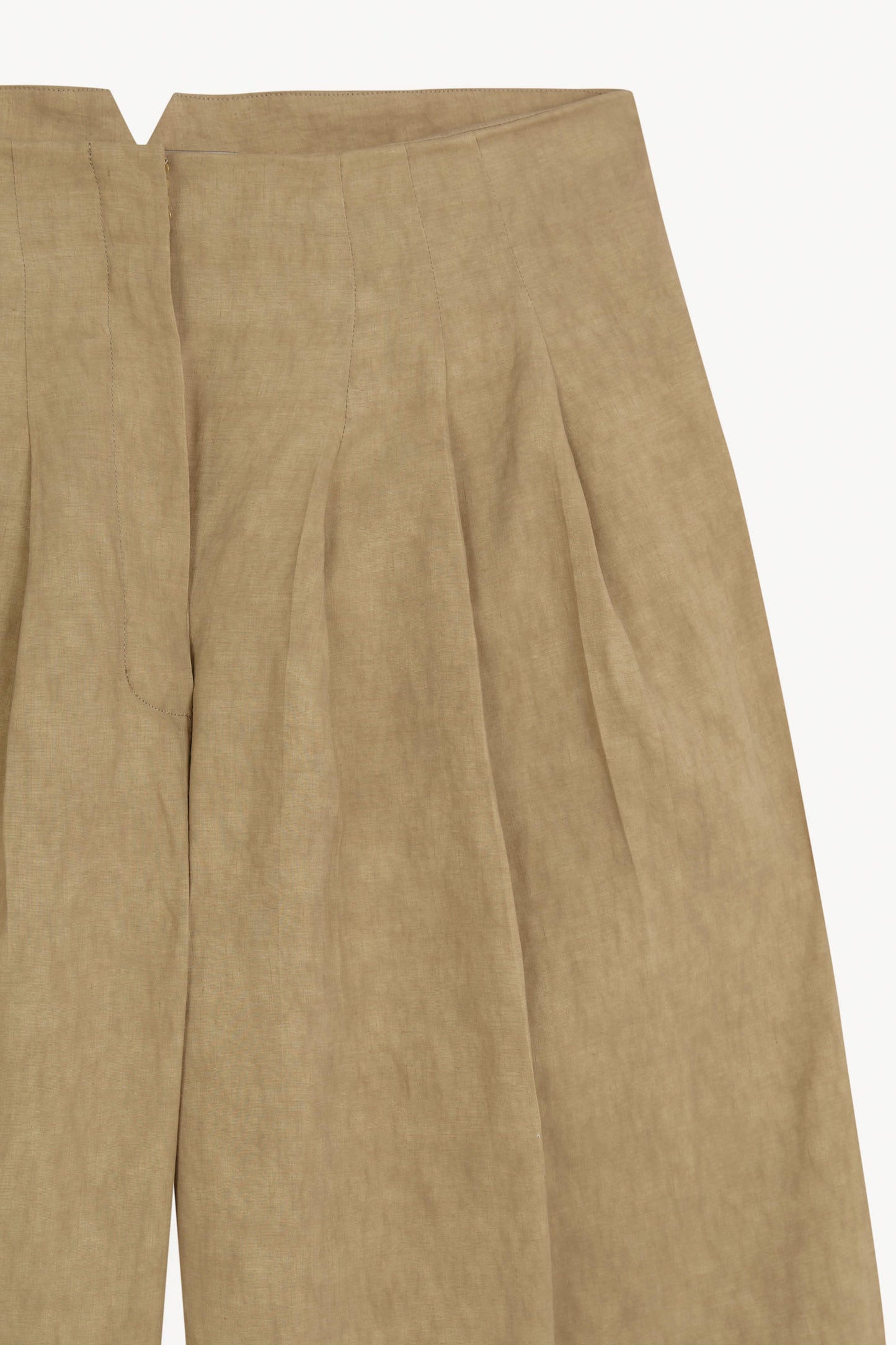 Odel, pantalon de lino y cupro beige oscuro