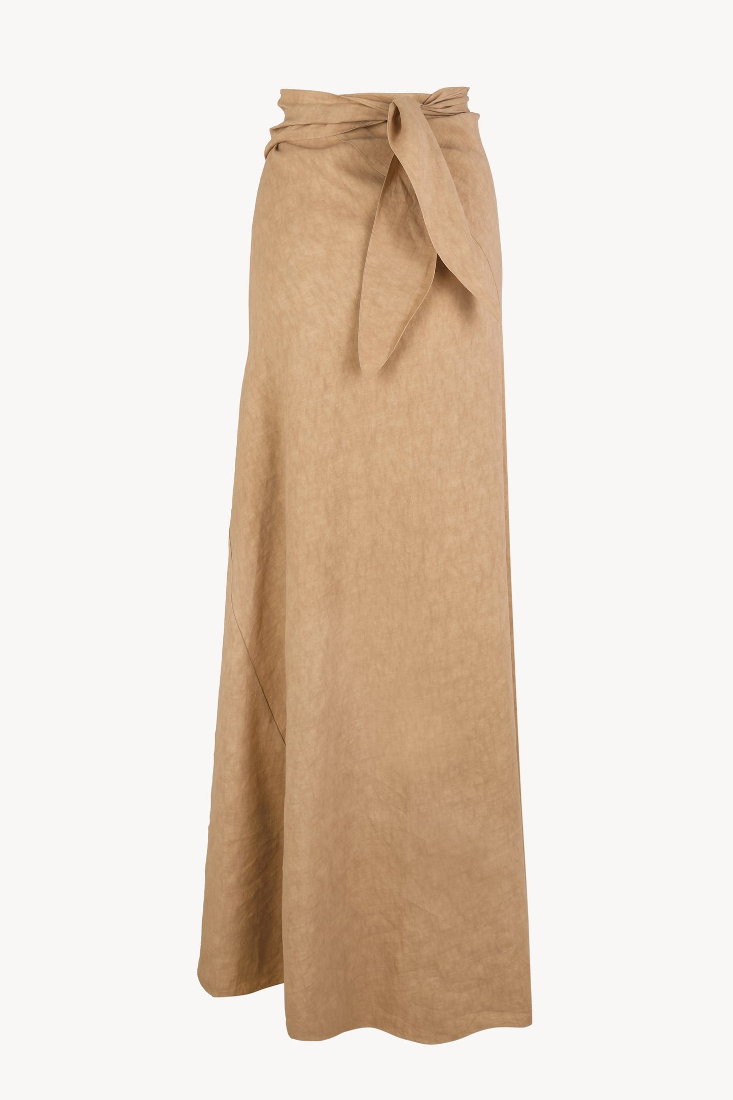Odel, falda larga de lino y cupro beige oscuro