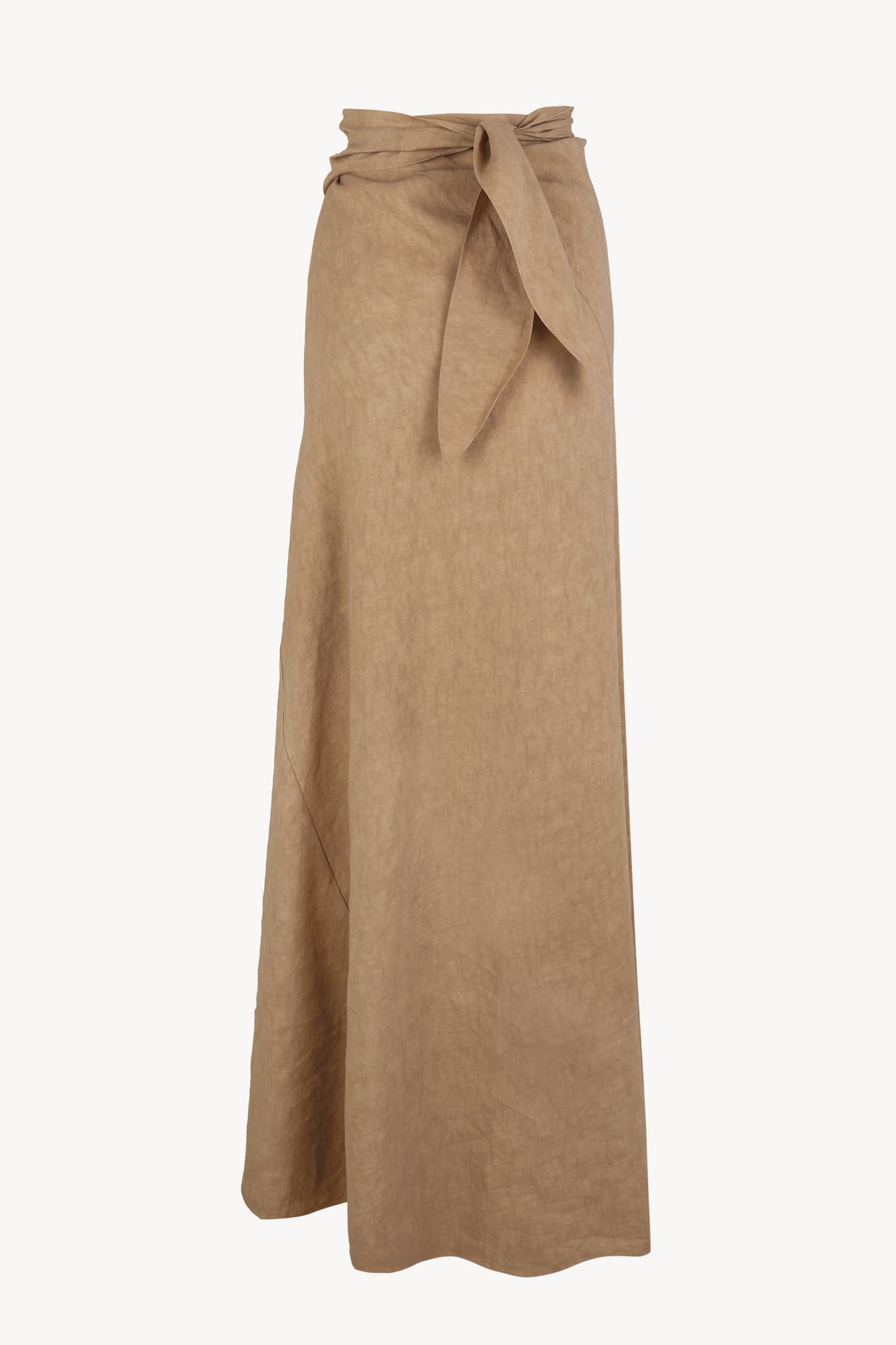 Odel, dark beige linen and cupro skirt