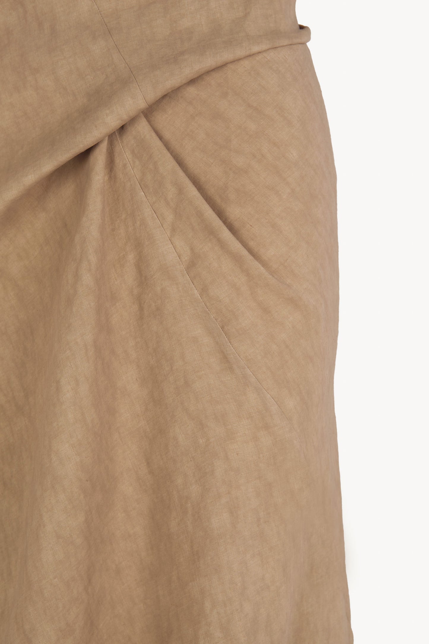Odel, dark beige linen and cupro skirt