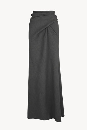 Odel, dark grey linen and cupro skirt