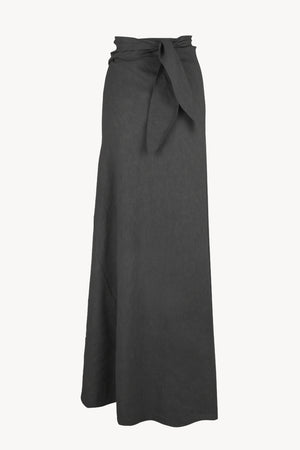 Odel, dark grey linen and cupro skirt