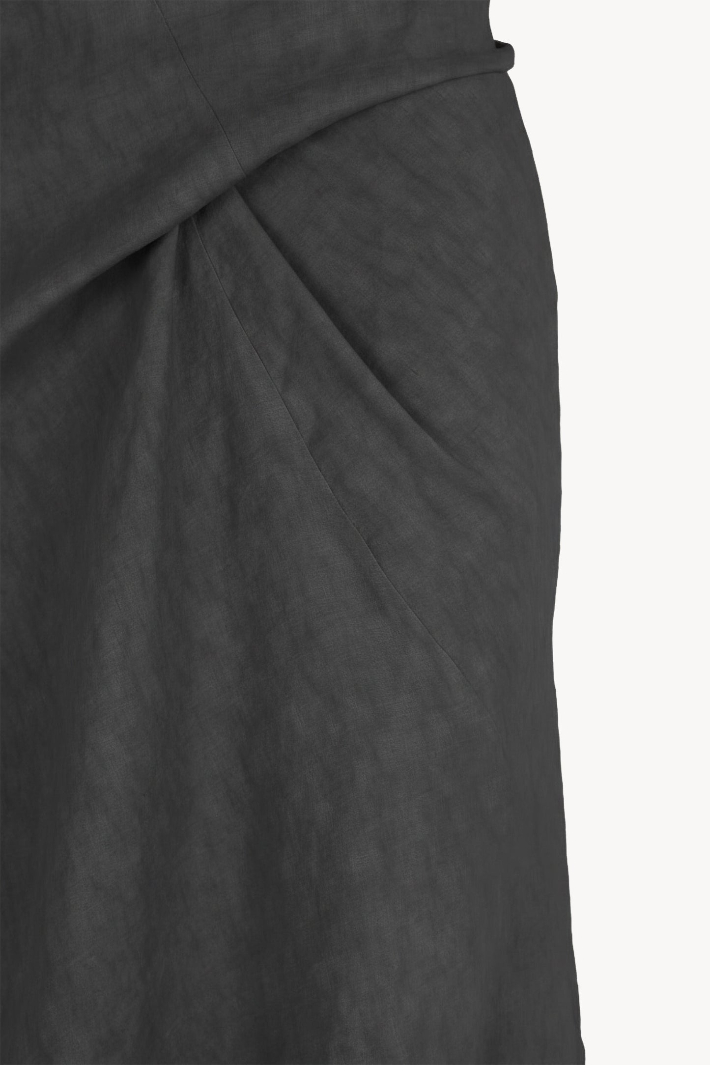 Odel, dark grey linen and cupro skirt