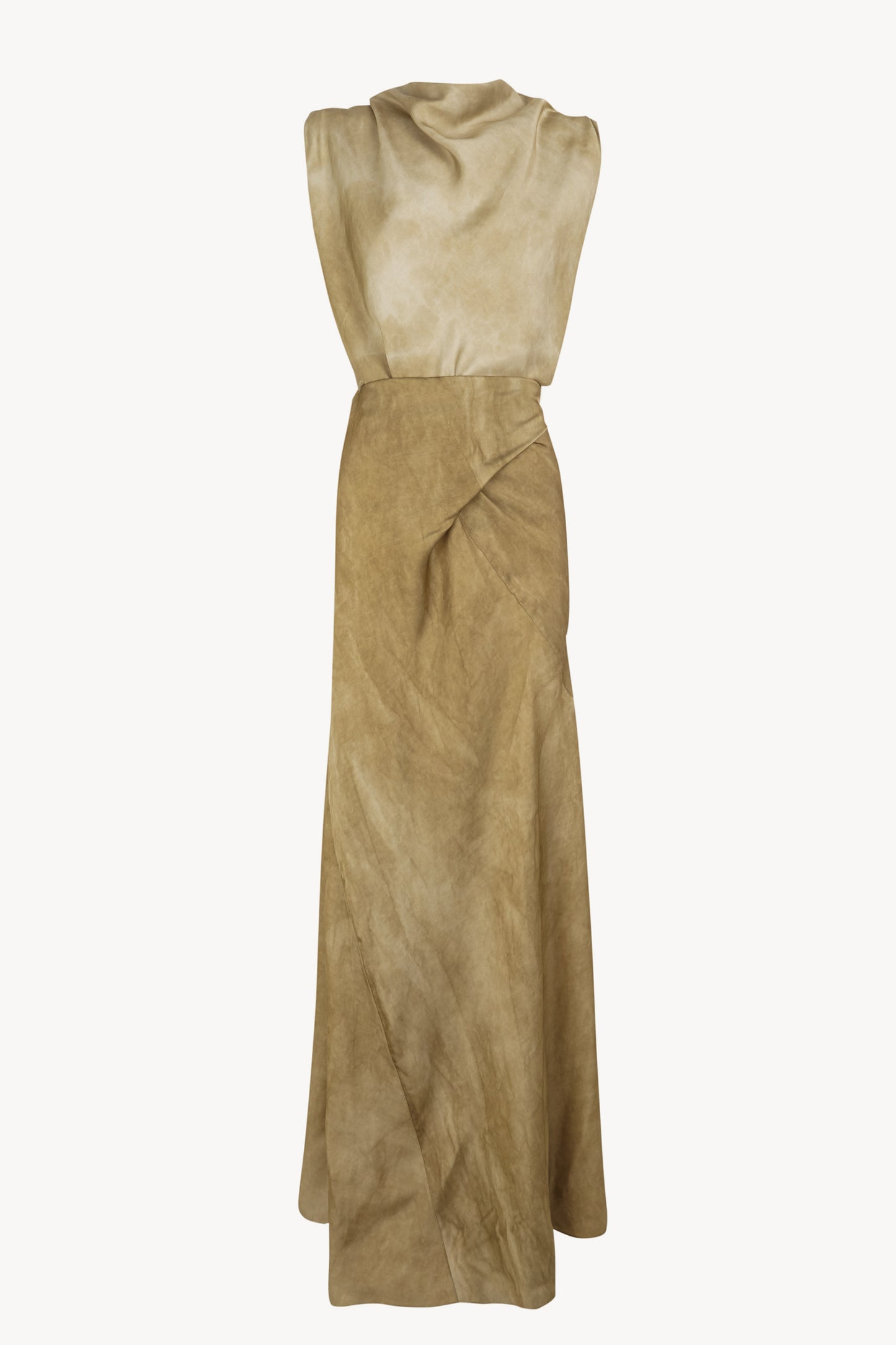 Opale, long bronze maltinto dress