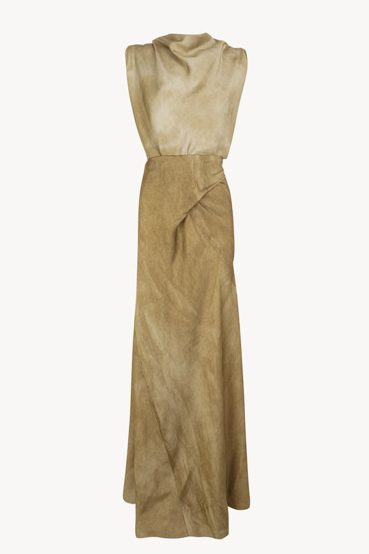 Opale, vestido largo bronce maltinto