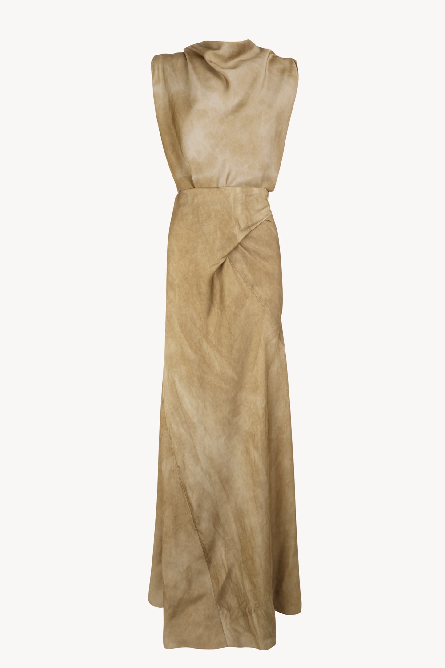 Opale, long bronze maltinto dress